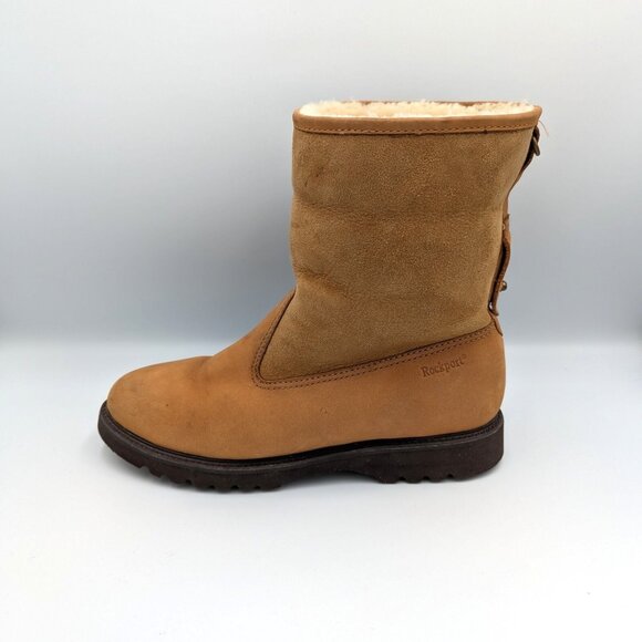 Rockport Shearling Lined Combat Boot Western Outdoor Biker Womens 7 (38) Rancher - Picture 1 of 8